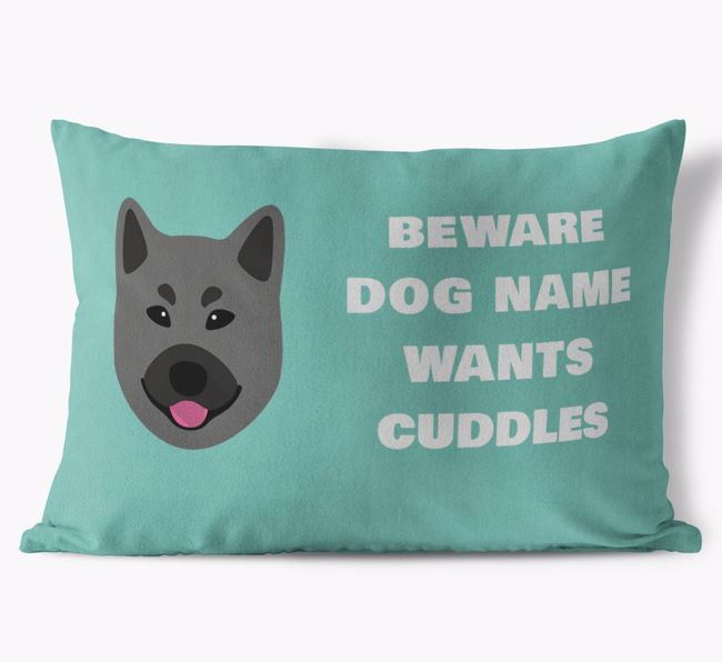 Beware of Cuddles: Personalised {breedFullName} Soft Touch Cushion